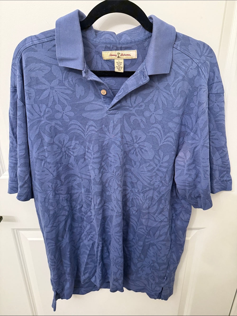 Tommy Bahama Periwinkle Floral Jacquard Polo